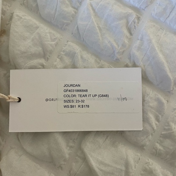 GRLFND white Jourdan denim cutoff shorts in tear it up - Picture 10 of 13